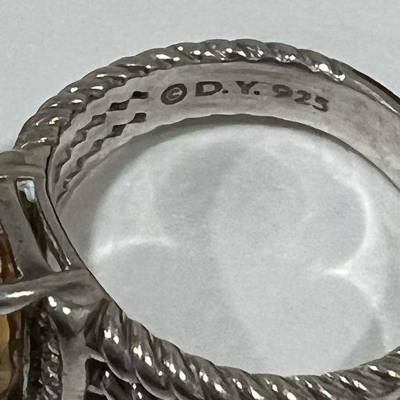 David Yurman Sterling Silver Wheaton Citrine with Diamonds Size 8 - Picture 10 of 12